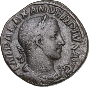 obverse: Severus Alexander (222-235).. AE Sestertius, 231.235