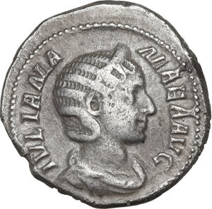 obverse: Julia Mamaea, mother of Severus Alexander (died 235 AD).. AR Denarius, 228 AD