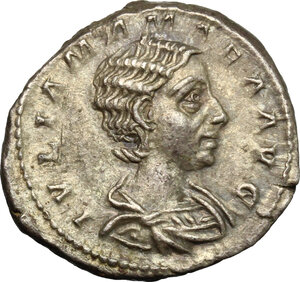 obverse: Julia Mamaea, mother of Severus Alexander (died 235 AD).. AR Denarius, Rome mint, 222-235 AD