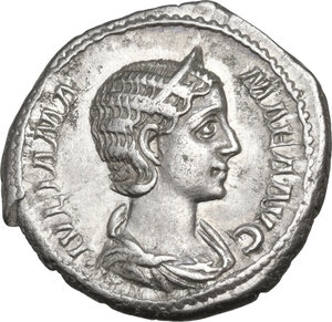 obverse: Julia Mamaea, mother of Severus Alexander (died 235 AD).. AR Denarius, 231 AD