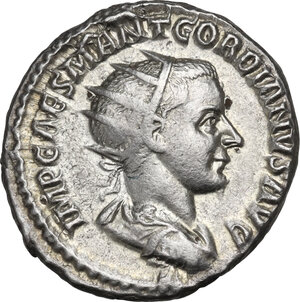 obverse: Gordian III (238-244). AR Antoninianus, 238 AD