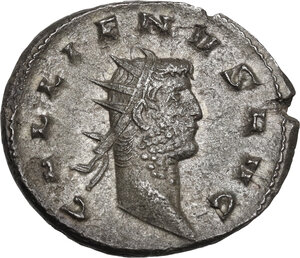 obverse: Gallienus (253-268).. BI Antoninianus, 257/9 AD. Mediolanum mint