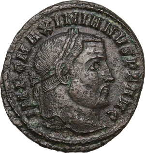 obverse: Galerius (305-311).. AE Follis, Ticinum mint, 305 AD