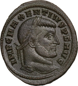 obverse: Maxentius (306-312).. AE Follis, Ostia mint, 309 AD