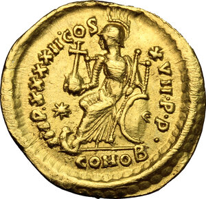 reverse: Theodosius II (402-450).. AV Solidus, 441-50 AD. Constantinople mint