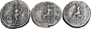 reverse: The Roman Empire.. Multiple lot of three (3) unclassified AR Denarii