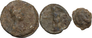 obverse: The Roman Empire.. Multiple lot of three (3) unclassified PB Tesserae