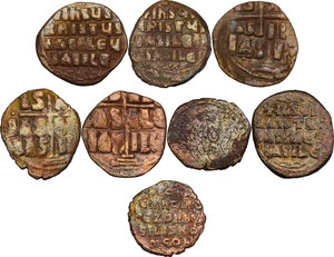 reverse: The Byzantine Empire.. Multiple lot of eight (8) unclassified AE coins