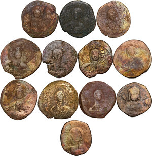 obverse: The Byzantine Empire.. Multiple lot of twelve (12) unclassified AE coins