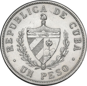 obverse: Cuba. AR Peso 1933