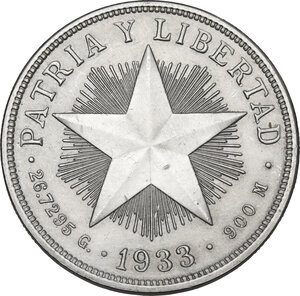 reverse: Cuba. AR Peso 1933