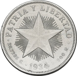 reverse: Cuba. AR Peso 1934