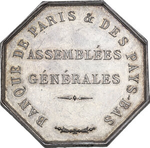 reverse: France. Jeton, Banque de Paris et des Pays-Bas, (1860-1879)