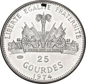 reverse: Haiti. AR 25 Gourdes 1974. 