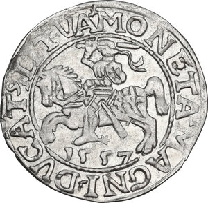 reverse: Lithuania.  Sigismund II (1544-1571).. AR 1/2 Gros, Vilnius mint, 1557