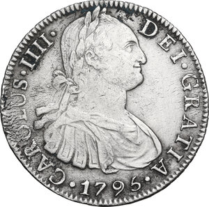 obverse: Mexico.  Carlos IV (1788-1808).. AR 8 Reales 1795 FM, Mexico City