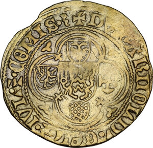 obverse: Netherlands.  Guelders. Arnold Van Egmond (1423-1471).. St. Jans AV Goldgulden (Florin d or)