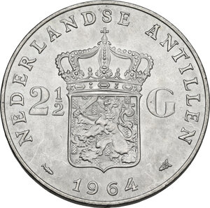 reverse: Netherlands. AR 2 1/2 Gulden 1964