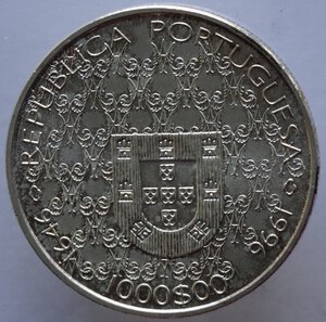 obverse: Portogallo. Repubblica. 1000 Escudos 1996. Ag. 