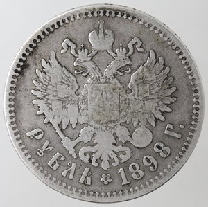 reverse: Russia. Nicola II. 1894-1917. Rublo 1898. Ag. 