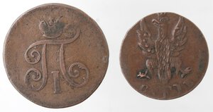 obverse: Lotto di 2 monete. Russia. Denga 1798. Germania. Heller 1821. Ae. 