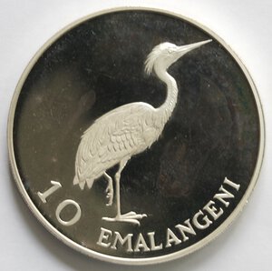 reverse: Swaziland. Sobhuza II. 1899-1982. 10 Emalangeni 1975. Ag 925.