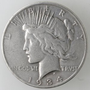 obverse: USA. Dollaro Peace 1934 S. Ag. 