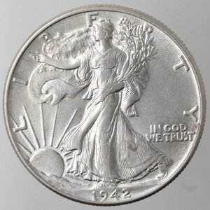 reverse: USA. Mezzo Dollaro 1942. Ag. 