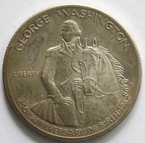 reverse: USA. Mezzo Dollaro 1982 D. Ag. Washington. 