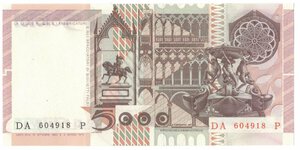 reverse: Banconote. Repubblica Italiana. 5.000 Lire Antonello da Messina. Dec. Min. 19-10.1983. 