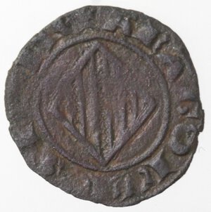 obverse: Messina. Pietro I d’Aragona e Costanza II. 1282-1285. Denaro. Mi. 