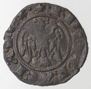reverse: Messina. Pietro I d’Aragona e Costanza II. 1282-1285. Denaro. Mi. 