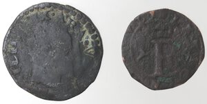obverse: Napoli. Lotto di 2 monete. Ferdinando il Cattolico. Sestino. Filippo II. 3 Cavalli. Ae.  