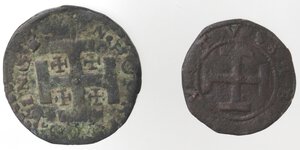 reverse: Napoli. Lotto di 2 monete. Ferdinando il Cattolico. Sestino. Filippo II. 3 Cavalli. Ae.  