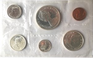 obverse: Canada. Elisabetta II. Divisionale 1965. Con dollaro in Ag. 