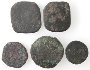 obverse: Napoli. Filippo IV. 1621-1665. Lotto di 5 monete. Notato Grano 1647 Simbolo ancora. Ae.