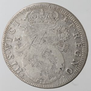 reverse: Napoli. Carlo II. 1674-1700. Tarì 1685. Ag. 
