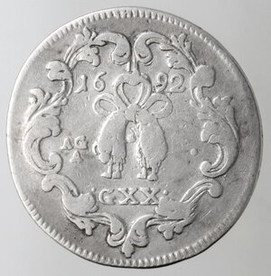 reverse: Napoli. Carlo II. 1674-1700. Tarì 1692. Ag. 