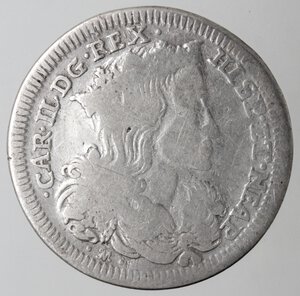 obverse: Napoli. Carlo II. 1674-1700. Tarì 1696. Ag. 