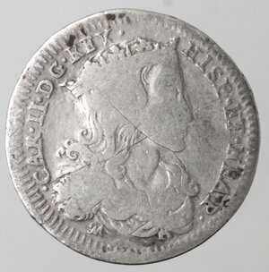 obverse: Napoli. Carlo II. 1674-1700. Carlino 1699. Ag. 