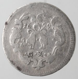reverse: Napoli. Carlo II. 1674-1700. Carlino 1699. Ag. 