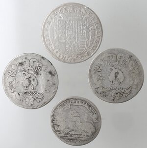 reverse: Napoli. Carlo II. 1674-1700. Lotto di 4 monete. Tarì 1684, 1698, 1699 e Carlino 1685. Ag. 
