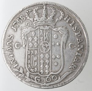 reverse: Napoli. Ferdinando IV. 1759-1799. Mezza piastra 1788. Ag. 