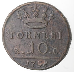 reverse: Napoli. Ferdinando IV. 1759-1799. 10 Tornesi 1798. Ae. 