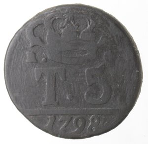 reverse: Napoli. Ferdinando IV. 1759-1799. 5 tornesi 1798. Ae.