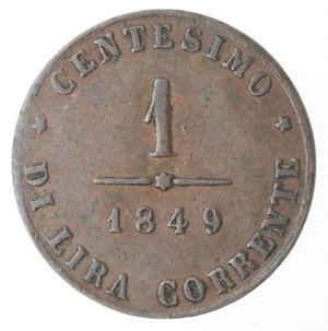 reverse: Venezia. Governo Provvisorio. 1848-1849. Centesimo 1849. Ae. 
