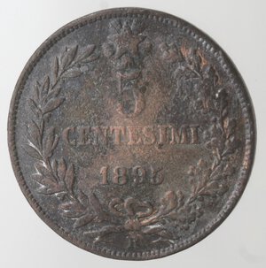 reverse: Umberto I. 1878-1900. 5 Centesimi 1895 R. Ae.