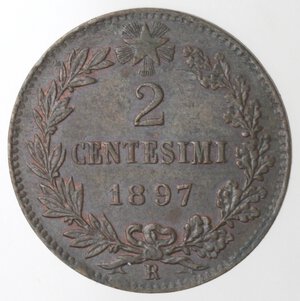 reverse: Umberto I. 1878-1900. 2 centesimi 1897. Ae.