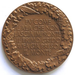 reverse: Medaglie. Gorizia. Vittorio Emanuele III. 1900-1943. Medaglia 1916 per la presa del monte Sabotino. Ae. 