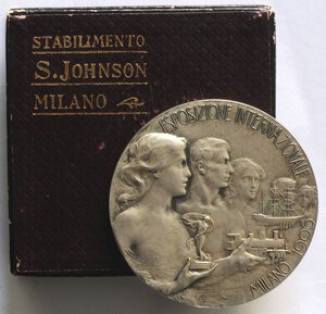 obverse: Medaglie. Milano. Esposizione internazionale 1906. Medaglia per l inaugurazione del traforo del Sempione. Ag. 